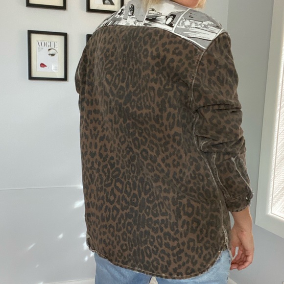 Zara Man Leopard Print Denim Shirt - Picture 2 of 4
